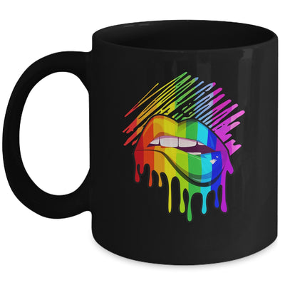 Rainbow Lips LGBTQ LGBT Pride Month Rainbow Flag Mug | teecentury
