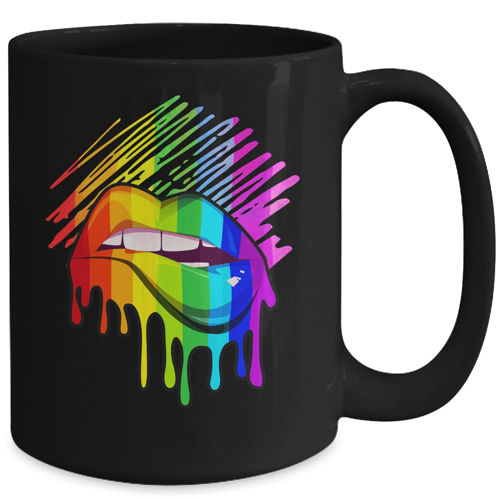 Rainbow Lips LGBTQ LGBT Pride Month Rainbow Flag Mug | teecentury