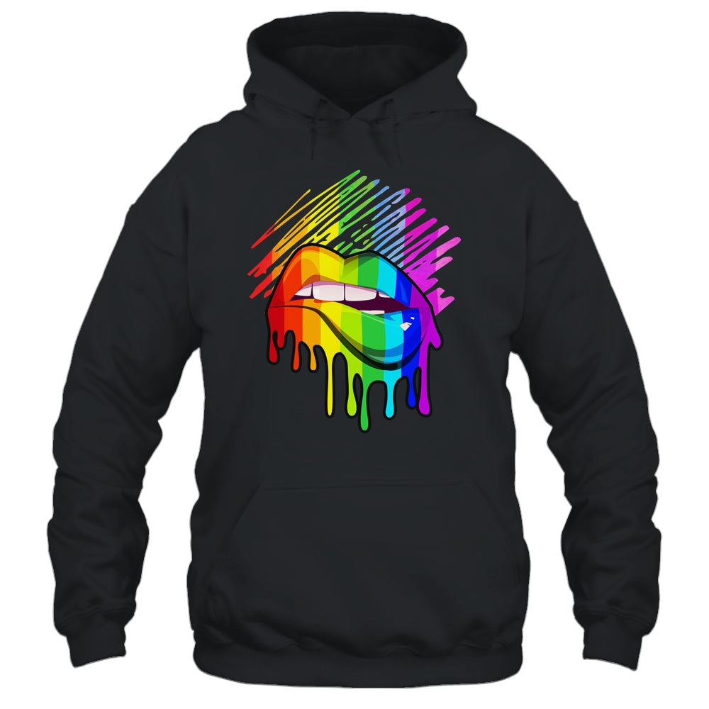 Rainbow Lips LGBTQ LGBT Pride Month Rainbow Flag Shirt & Tank Top | teecentury