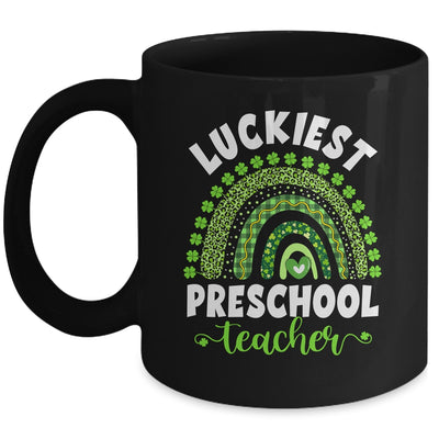 Rainbow Luckiest Preschool Teacher Ever St Patricks Day Mug Coffee Mug | Teecentury.com