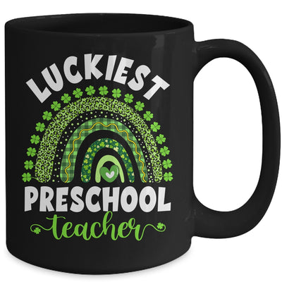 Rainbow Luckiest Preschool Teacher Ever St Patricks Day Mug Coffee Mug | Teecentury.com