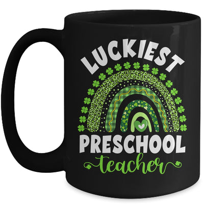 Rainbow Luckiest Preschool Teacher Ever St Patricks Day Mug Coffee Mug | Teecentury.com