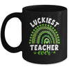 Rainbow Luckiest Teacher Ever Funny St Patricks Day Mug Coffee Mug | Teecentury.com