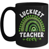 Rainbow Luckiest Teacher Ever Funny St Patricks Day Mug Coffee Mug | Teecentury.com