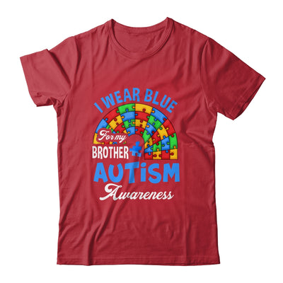 Rainbow Puzzle I Wear Blue For Brother Autism Awareness Shirt & Hoodie | teecentury