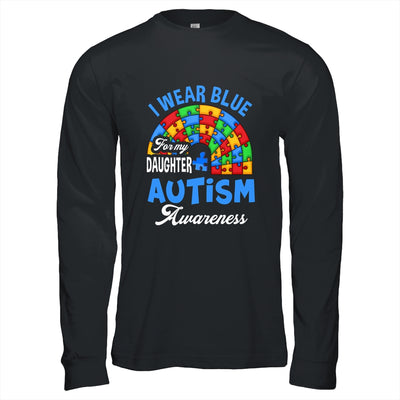 Rainbow Puzzle I Wear Blue For Daughter Autism Awareness Shirt & Hoodie | teecentury