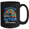 Rainbow Puzzle I Wear Blue For Daughter Autism Awareness Mug | teecentury