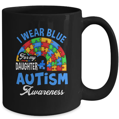 Rainbow Puzzle I Wear Blue For Daughter Autism Awareness Mug | teecentury