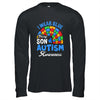 Rainbow Puzzle I Wear Blue For Son Autism Awareness Shirt & Hoodie | teecentury