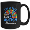 Rainbow Puzzle I Wear Blue For Son Autism Awareness Mug | teecentury