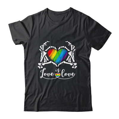 Rainbow Skeleton Heart Love Is Love LGBT Gay Lesbian Pride Shirt & Tank Top | teecentury