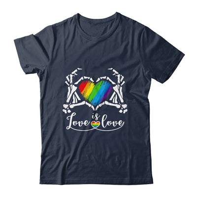 Rainbow Skeleton Heart Love Is Love LGBT Gay Lesbian Pride Shirt & Tank Top | teecentury