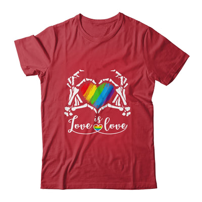 Rainbow Skeleton Heart Love Is Love LGBT Gay Lesbian Pride Shirt & Tank Top | teecentury