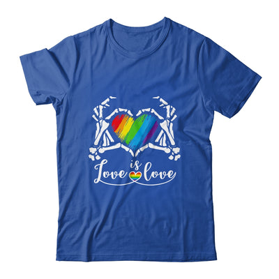 Rainbow Skeleton Heart Love Is Love LGBT Gay Lesbian Pride Shirt & Tank Top | teecentury
