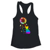 Rainbow Sunflower Cat Love Is Love LGBT Gay Lesbian Pride Shirt & Tank Top | teecentury