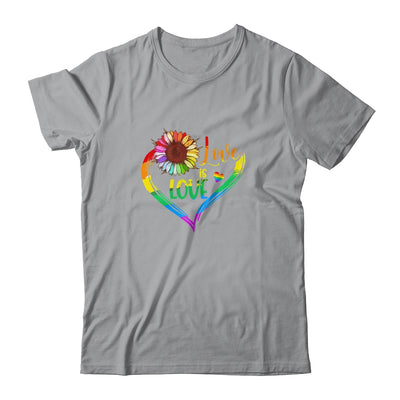 Rainbow Sunflower Heart Love Is Love LGBT Gay Lesbian Pride Shirt & Tank Top | teecentury