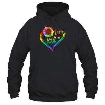 Rainbow Sunflower Heart Love Is Love LGBT Gay Lesbian Pride Shirt & Tank Top | teecentury