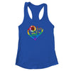 Rainbow Sunflower Heart Love Is Love LGBT Gay Lesbian Pride Shirt & Tank Top | teecentury