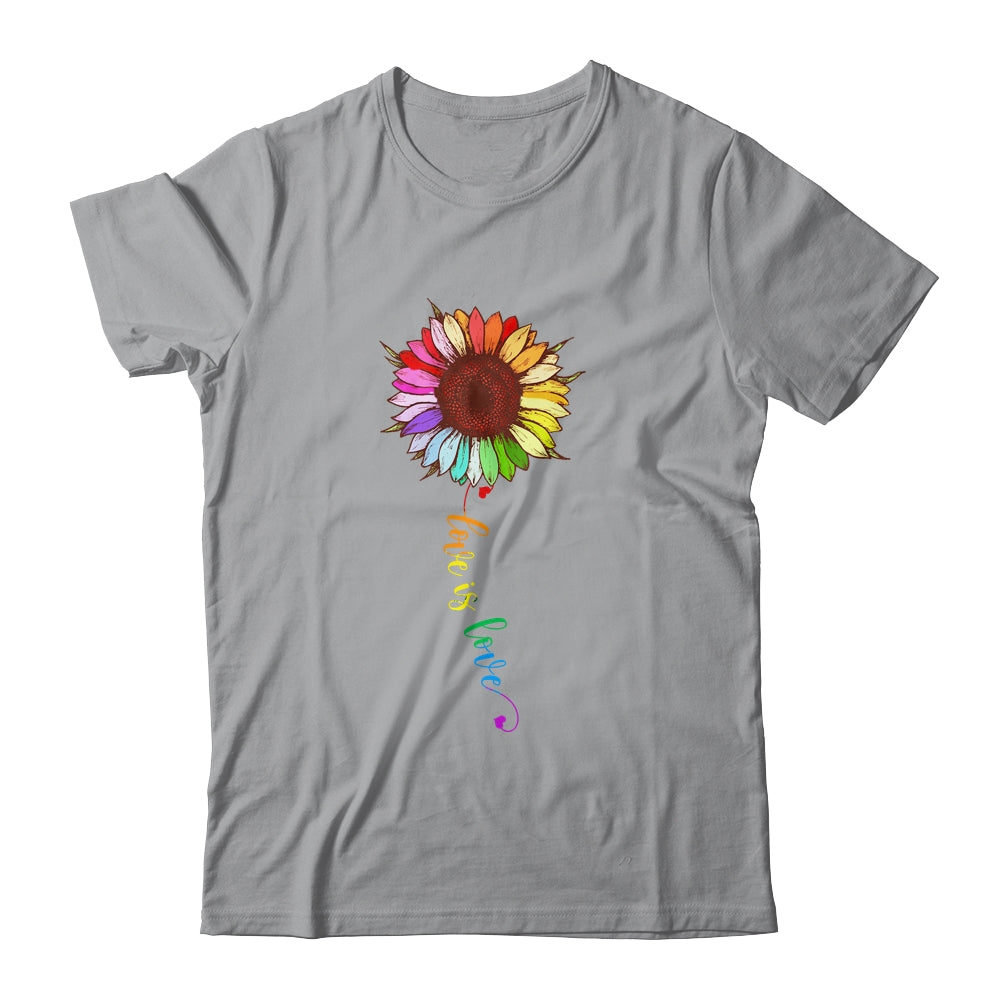 Rainbow Sunflower Love Is Love LGBT Gay Lesbian Pride T-Shirt & Tank Top | Teecentury.com