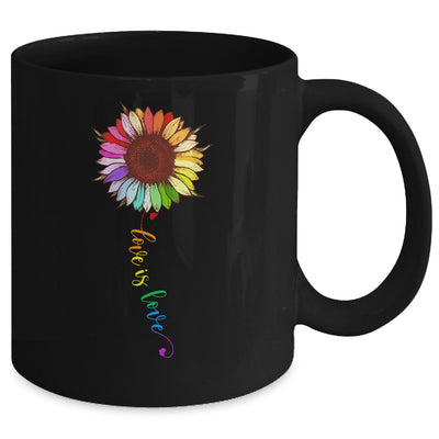 Rainbow Sunflower Love Is Love LGBT Gay Lesbian Pride Mug Coffee Mug | Teecentury.com