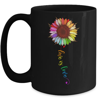 Rainbow Sunflower Love Is Love LGBT Gay Lesbian Pride Mug Coffee Mug | Teecentury.com