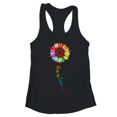 Rainbow Sunflower Love Is Love LGBT Gay Lesbian Pride T-Shirt & Tank Top | Teecentury.com