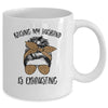 Raising My Husband Is Exhaust Messy Bun Life Leopard Mug Coffee Mug | Teecentury.com