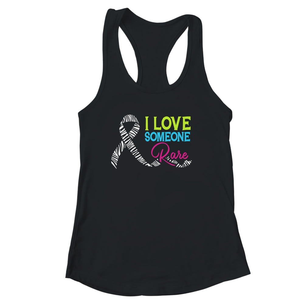 Rare Disease Awareness Zebra Ribbon I Love Someone Rare Shirt & Tank Top | teecentury
