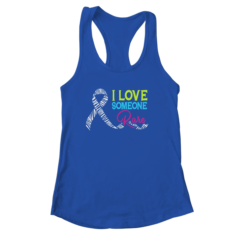 Rare Disease Awareness Zebra Ribbon I Love Someone Rare Shirt & Tank Top | teecentury