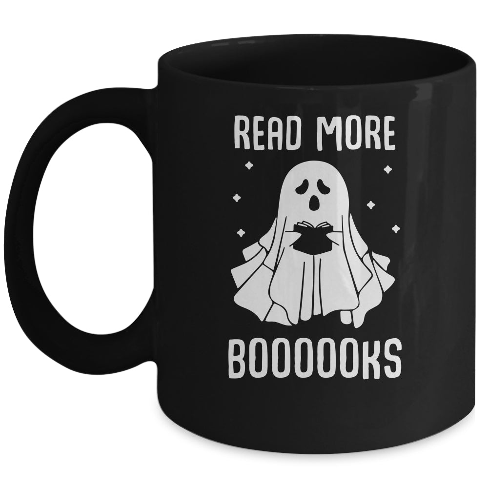 Read More Booooks Ghost Reading Books Halloween Mug | teecentury