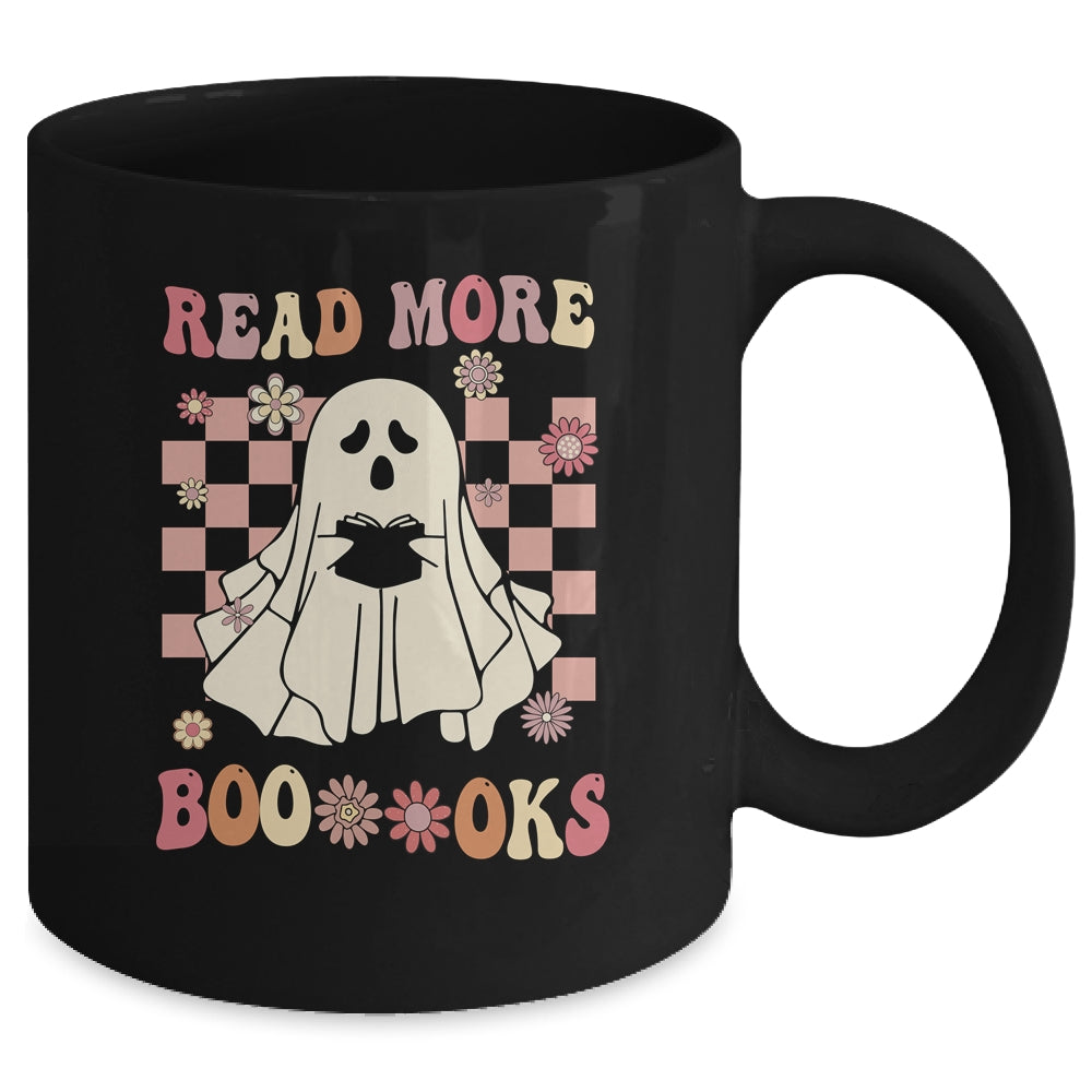 Read More Booooks Ghost Reading Books Halloween Retro Mug | teecentury