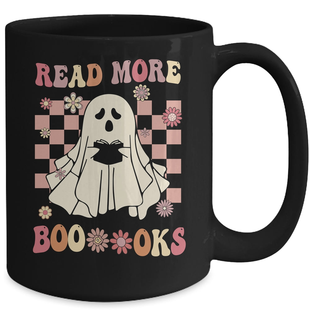 Read More Booooks Ghost Reading Books Halloween Retro Mug | teecentury