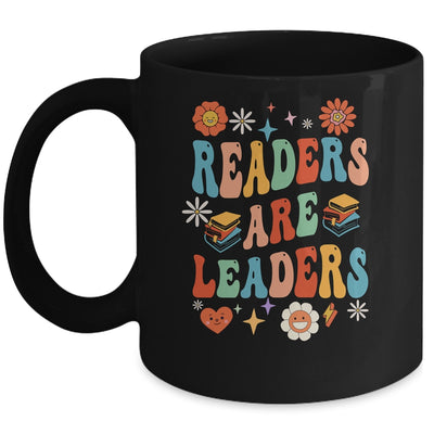 Readers Are Leaders Inspirational Teacher Book Lover Groovy Mug | teecentury