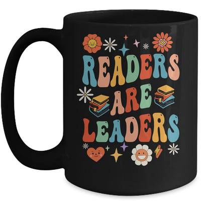 Readers Are Leaders Inspirational Teacher Book Lover Groovy Mug | teecentury