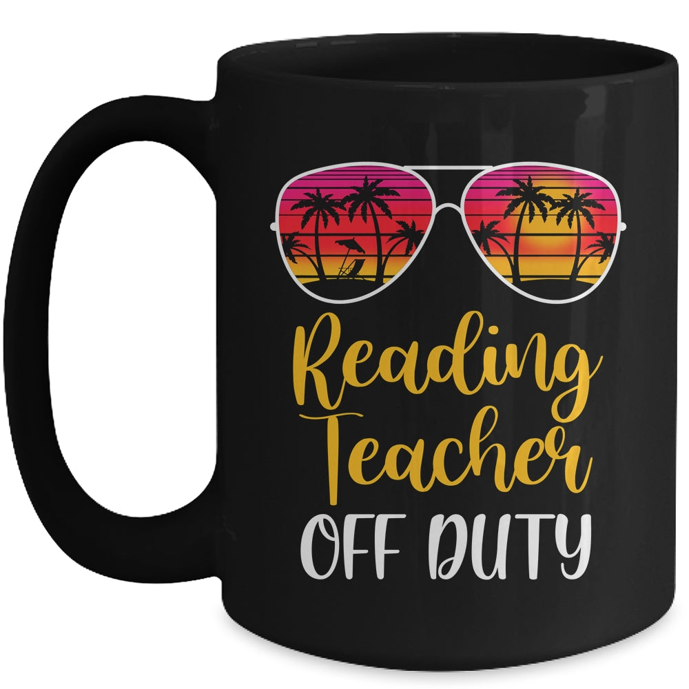 Reading Teacher Off Duty Sunglasses Beach Sunset Mug Coffee Mug | Teecentury.com