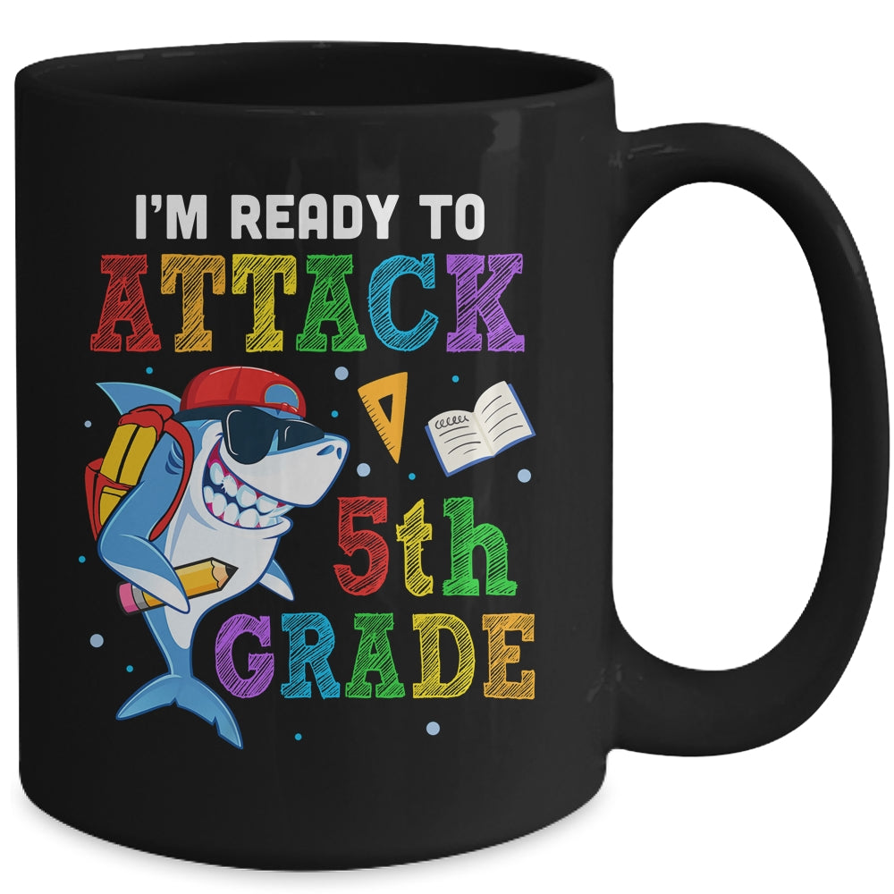 Ready To Attack 5th Grade Shark Back To School Mug Coffee Mug | Teecentury.com