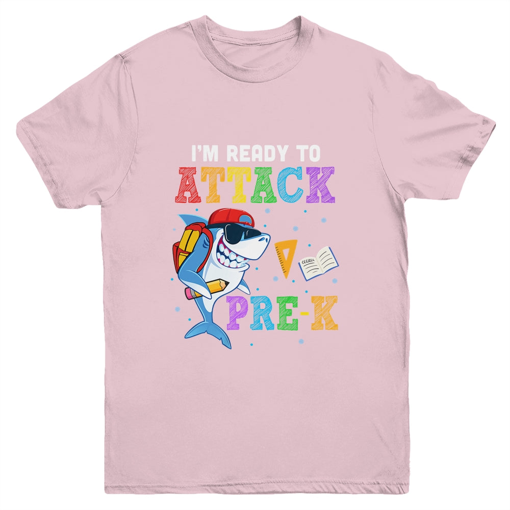 Ready To Attack Pre-K Grade Shark Back To School Youth Youth Shirt | Teecentury.com
