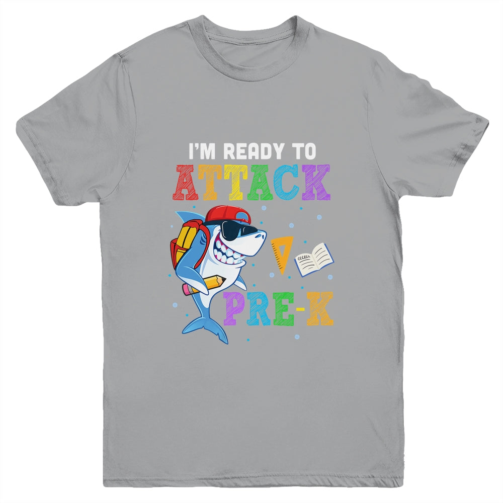 Ready To Attack Pre-K Grade Shark Back To School Youth Youth Shirt | Teecentury.com