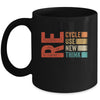 Recycle Reuse Renew Rethink Earth Day Retro Mug | teecentury