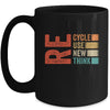 Recycle Reuse Renew Rethink Earth Day Retro Mug | teecentury