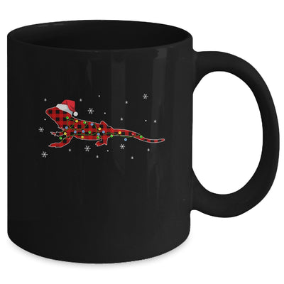 Red Plaid Bearded Dragon Christmas Lights Santa Hat Pajamas Mug Coffee Mug | Teecentury.com