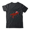 Red Plaid Dinosaur Christmas Lights Santa Hat Pajamas T-Shirt & Sweatshirt | Teecentury.com
