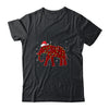 Red Plaid Elephant Christmas Lights Santa Hat Pajamas T-Shirt & Sweatshirt | Teecentury.com