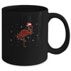 Red Plaid Flamingo Christmas Lights Santa Hat Pajamas Mug Coffee Mug | Teecentury.com