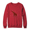 Red Plaid Giraffe Christmas Lights Santa Hat Pajamas T-Shirt & Sweatshirt | Teecentury.com