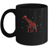 Red Plaid Giraffe Christmas Lights Santa Hat Pajamas Mug Coffee Mug | Teecentury.com