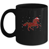 Red Plaid Unicorn Christmas Lights Santa Hat Pajamas Mug Coffee Mug | Teecentury.com