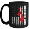 Red Ribbon Week American Flag Vintage Distressed Mug | teecentury