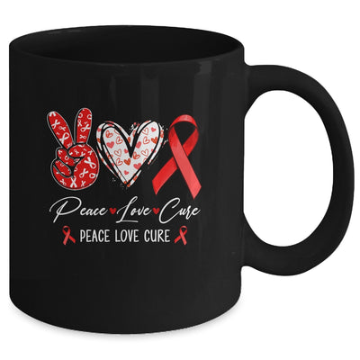 Red Ribbon Week Awareness Wear Red Peace Love Cure Support Mug | teecentury