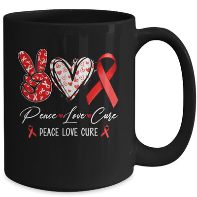 Red Ribbon Week Awareness Wear Red Peace Love Cure Support Mug | teecentury